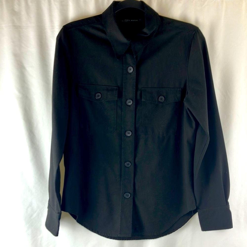 Zara Women black button up shirt size small